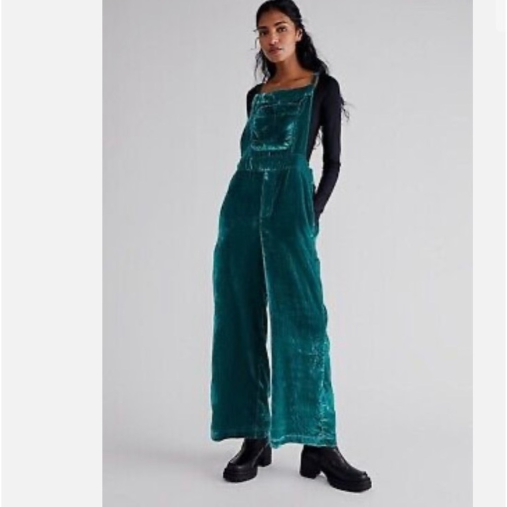 Free People Velvet Overalls